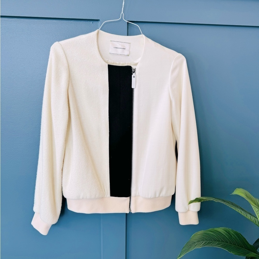 LONGCHAMP Bomber-style Jacket with Beautiful Details Sz 38 (US 6-8).​​​​​​​​​